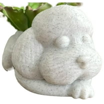Sleepy Poodle Planter Marble White, Sleeping Poodle