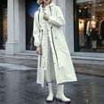 thumbnail image 2 of UTSJKR Women’s Adjustable Waist Drawstring Long Hooded Raincoat with Multi Pockets Lightweight Waterproof Outerwear for Travel Daily Rainy Days White M, 2 of 7