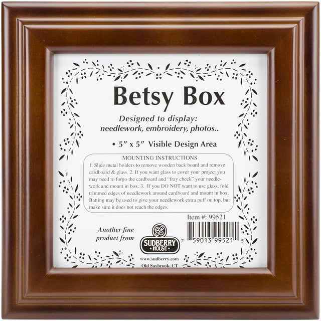 Sudberry House Acajou Betsy Boîte Carrée 8"X8"X2.75 Pouces-Design Area 5"X5"