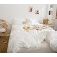 thumbnail image 5 of Move Over White Ruffle Pillow Shams Queen Ruffled Pattern Washed Microfiber 2 Pack, 5 of 9