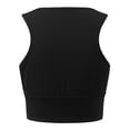thumbnail image 6 of Women Summer Tops Women's Sexy V Collar Sleeveless Solid Color Stripe Vest T-Shirt Dare Top Women Blouse Dressy Cute Business Tops Conceal Top Camisole for Bra Cleavage Jewelry for Black S, 6 of 7
