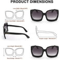 thumbnail image 6 of FEISEDYRetro Square Round Oversized Women Sunglasses Large Frame Vintage Women Shades B7075, 6 of 12