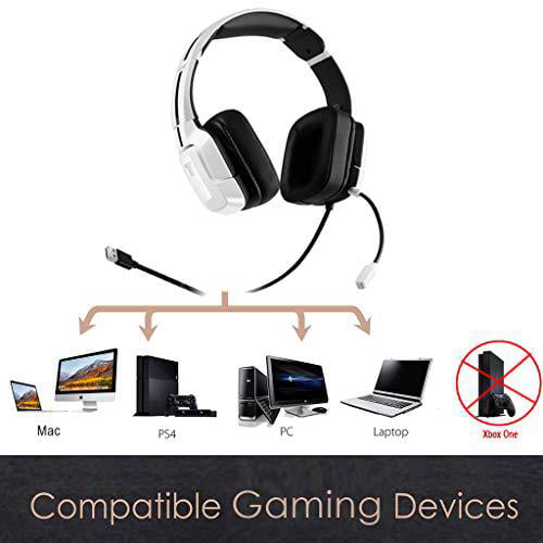 latitud Millas celebrar TRITTON 2019 Kunai Pro Surround Sound Gaming Headset, 7.1 Channel, Over-Ear  Headphone with Microphone (White) - Walmart.com