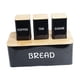 thumbnail image 1 of Juego de 4 cajas de pan con botes y tapa de bambú, recipiente de acero inoxidable para almacenar pan, recipiente para almacenar pan, 1 of 9