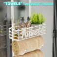 thumbnail image 3 of Towel Racks for Bathroom Storage - 9 Tier Over The Door & Wall Mount Rolled Towel Storage Organizer Holder with Metal Shelf Basket for Small Bathroom, Camper, Rv - White, Patented, 3 of 18