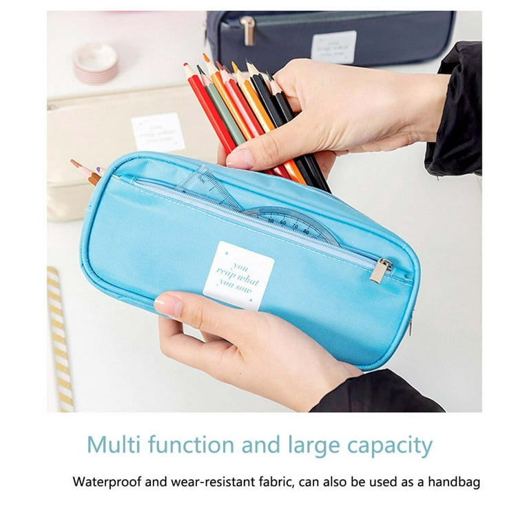 WEMATE Large Pencil Case, Pencil Pouch with Zipper Compartments, Aesthetic  Pencil Case for Adults, Stationery Pouch Pen Case for Office