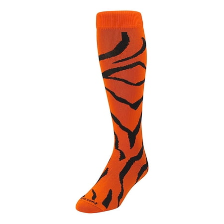 Krazisox Elite Zebra, Cat, Tiger Stripe Socks - proDRI - Knee-High, NWT (Orange / Black,