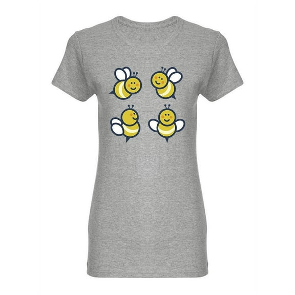 Four Yellow Bees T-Shirt Women -Image by Shutterstock, Female 3X-Large