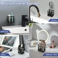 thumbnail image 5 of FiveBox Toothbrush Holders for Bathroom, Stainless Steel Electric Toothbrush Holder, Shower Tooth Brushing Toothpaste Organizer, Tooth Brush Counter Organization for Countertop, Shower, Sink, Black, 5 of 7