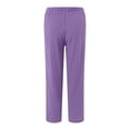 thumbnail image 6 of zaveiop Cotton Linen Pants for Women 2025 Summer Gauze Drawstring High Waisted Lounge Trouser Casual Beach Vacation Clothes (Z-Purple, S), 6 of 6