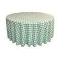 thumbnail image 1 of LA Linen TCcheck108R-MintK44 Nappe à Carreaux en Vichy de Polyester&44; Blanc & Menthe - 108 Po Ronde, 1 of 1