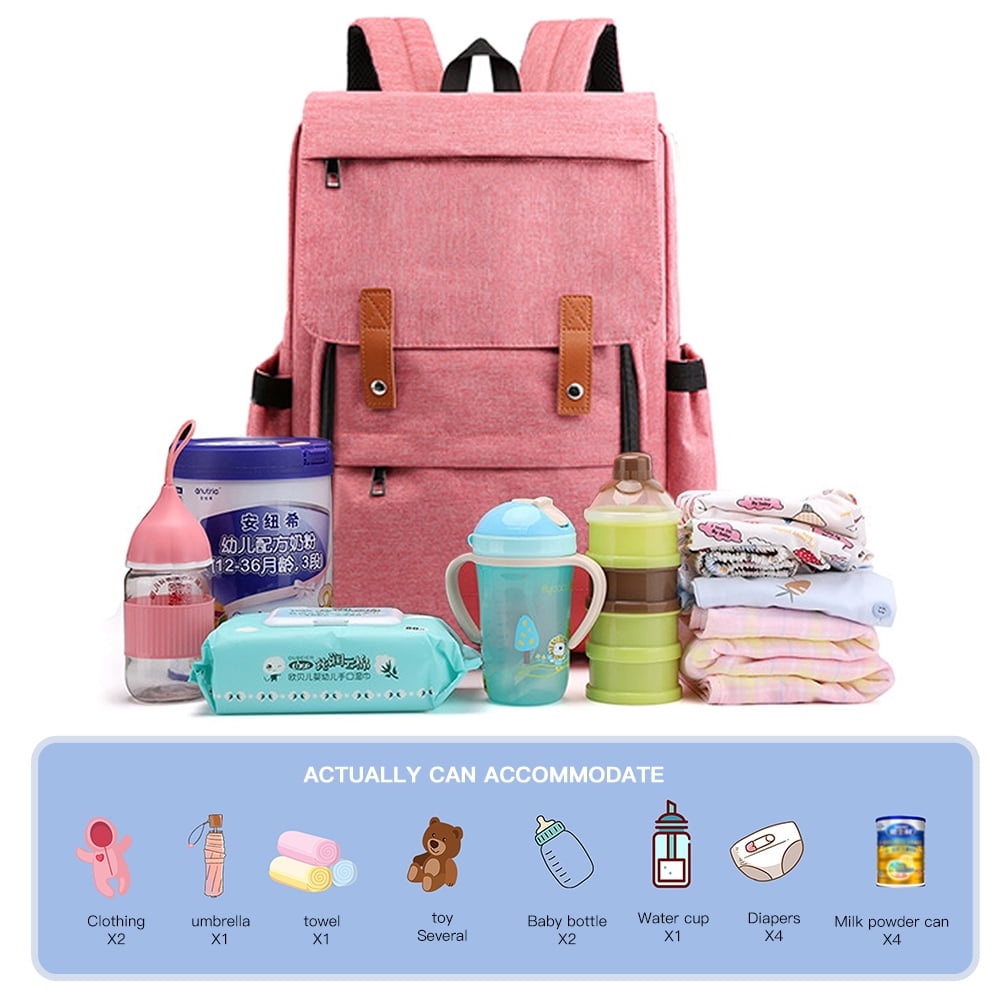 Baby Diaper Backpack Large Capacity Stroller Hanging Bag Portable Multifunction Organizer Storage Bag Mommy Bag for Outdoor Travel