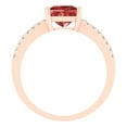 thumbnail image 4 of 1.62 ct Princess Cut Natural Garnet Solitaire with Accents Engagement Ring for Women in 18K Rose Gold, 4 of 5