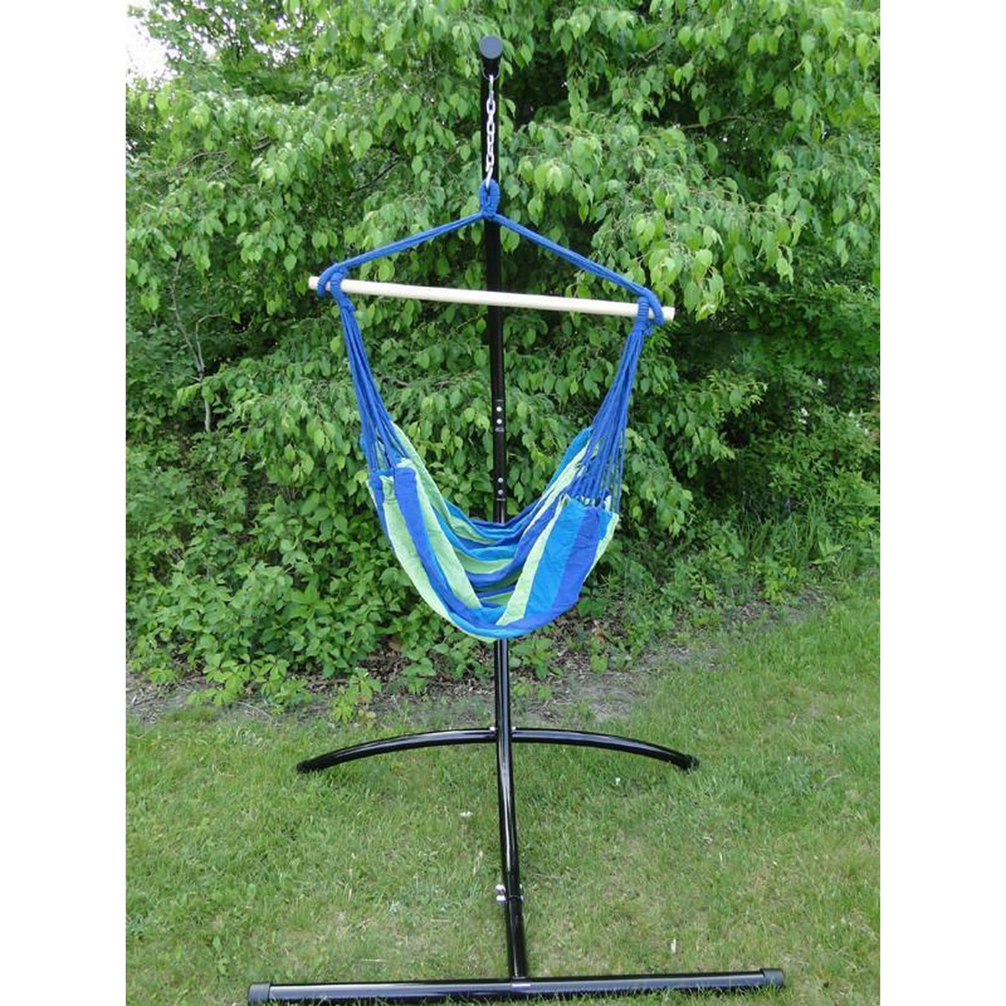 Brazilian Hammock Chair With Universal Stand Blue