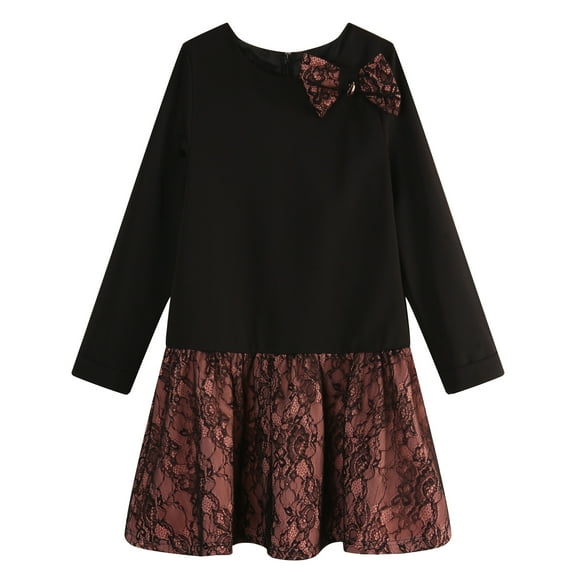 Richie House Girls' Fashion Dress With Lace And Bow RH1129