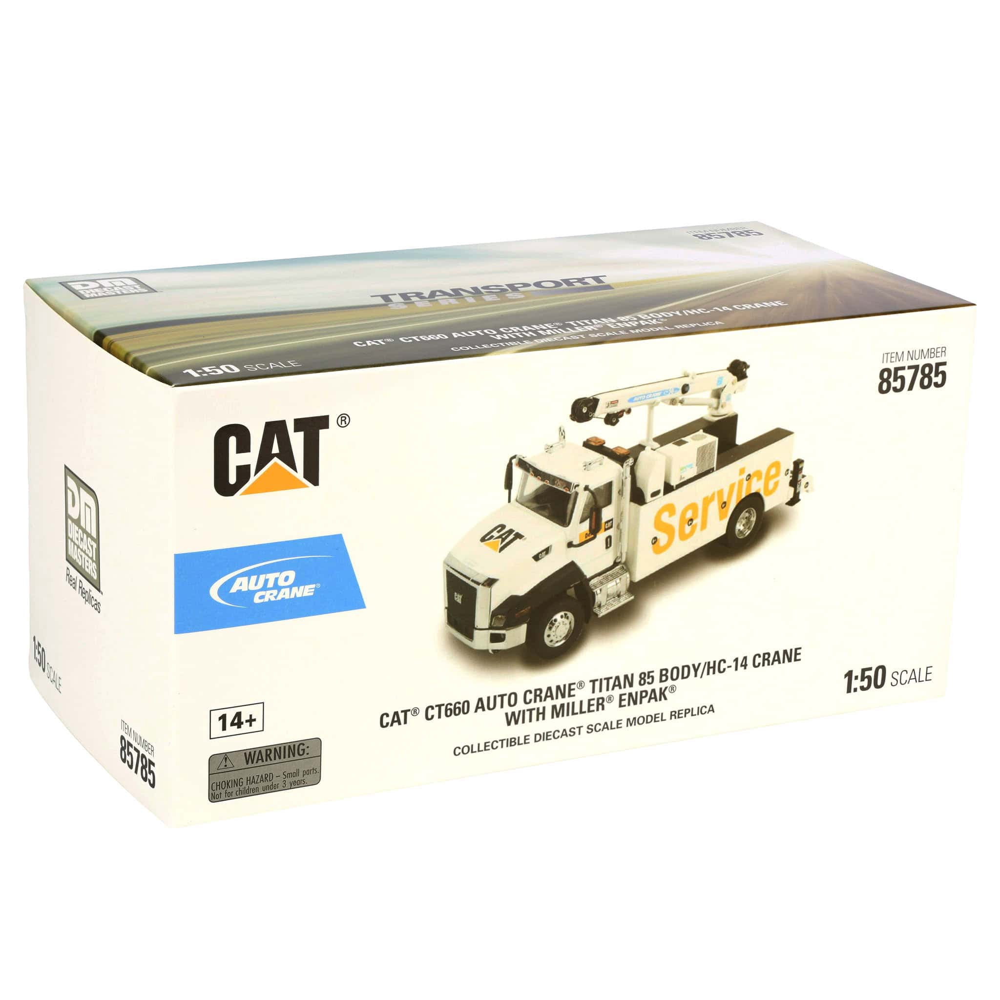 CAT Caterpillar CT660 Auto-Crane Titan 85 Truck w/Miller EnPak White 1/50 Scale Diecast Model by Diecast Masters