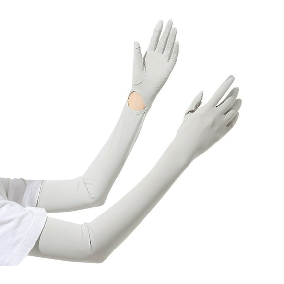 UPF 50 Sun Protective Arm Sleeves with Full Finger Gloves for Outdoor Cycling Sports Driving and Summer Activities