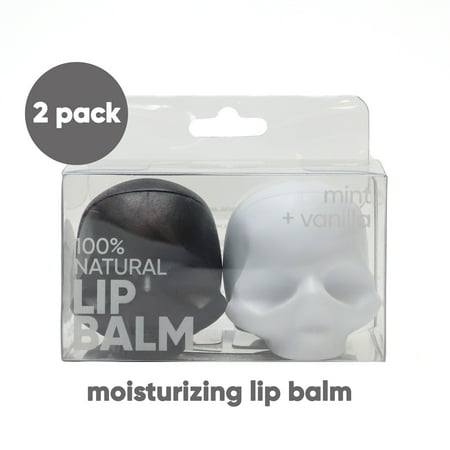 Rebels Refinery Natural Mint and Vanilla Skull Lip Balm, 2 pack