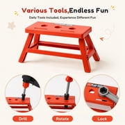 ALLJOY 55pcs Kids Tool Set,Pretend Play Construction Toys with Tool Box & Electronic Toy Drill Christmas Birthday Gift for Toddlers Boys Girls