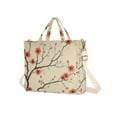 thumbnail image 7 of FORMRS Womens Corduroy Tote Bag Crossbody Shoulder Handbag with Pocket, Red Floral Pattern, 7 of 7