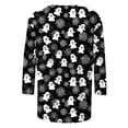 thumbnail image 4 of Women Halloween Ghost Pumpkin Bat All Over Print Crew Neck 3/4 Sleeve Casual T-Shirt Black 3XL, 4 of 5