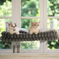 thumbnail image 5 of CheerPals Cat Bed for Window with Suction Cups, Foldable Cozy Cat Window Perch, Breathable Cooling Cat Hammock Bed for Indoor Cats, Soft Washable Pet Lounger(Large,Gray), 5 of 11