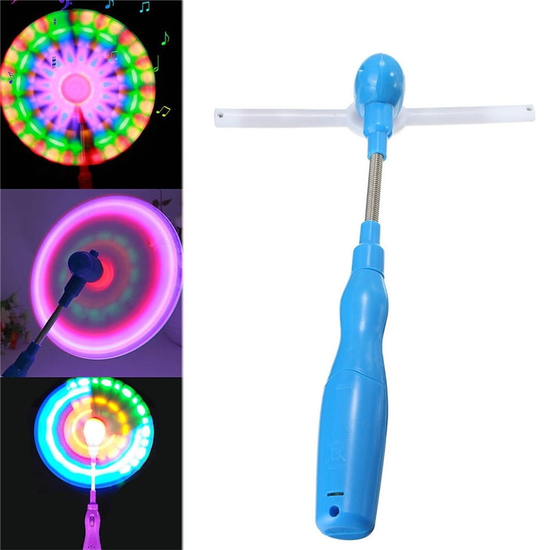 Flashing Light Up LED Music Rainbow Spinning Windmill Glows Toys For Childre EN 