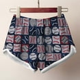thumbnail image 6 of Aoujea Shorts for Women Plus Size for Women's Lightweight Shorts Casual Print Shorts Pants Elastic Waist Drawstring Comfy Shorts Navy on Clearance, 6 of 6