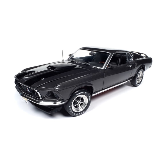 1969 Ford Mustang John Wick, Hitman Gray w/Black Stripes - Auto World AWSS145 - 1/18 Scale Diecast Model Car