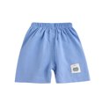 thumbnail image 2 of Toddler Little Boys Girls Shorts Cotton Sports Shorts with Elastic Waist Child's Summer Printed Unisex Baby Botton Short Pants Cute Shorts Blue 1-2 Years, 2 of 5