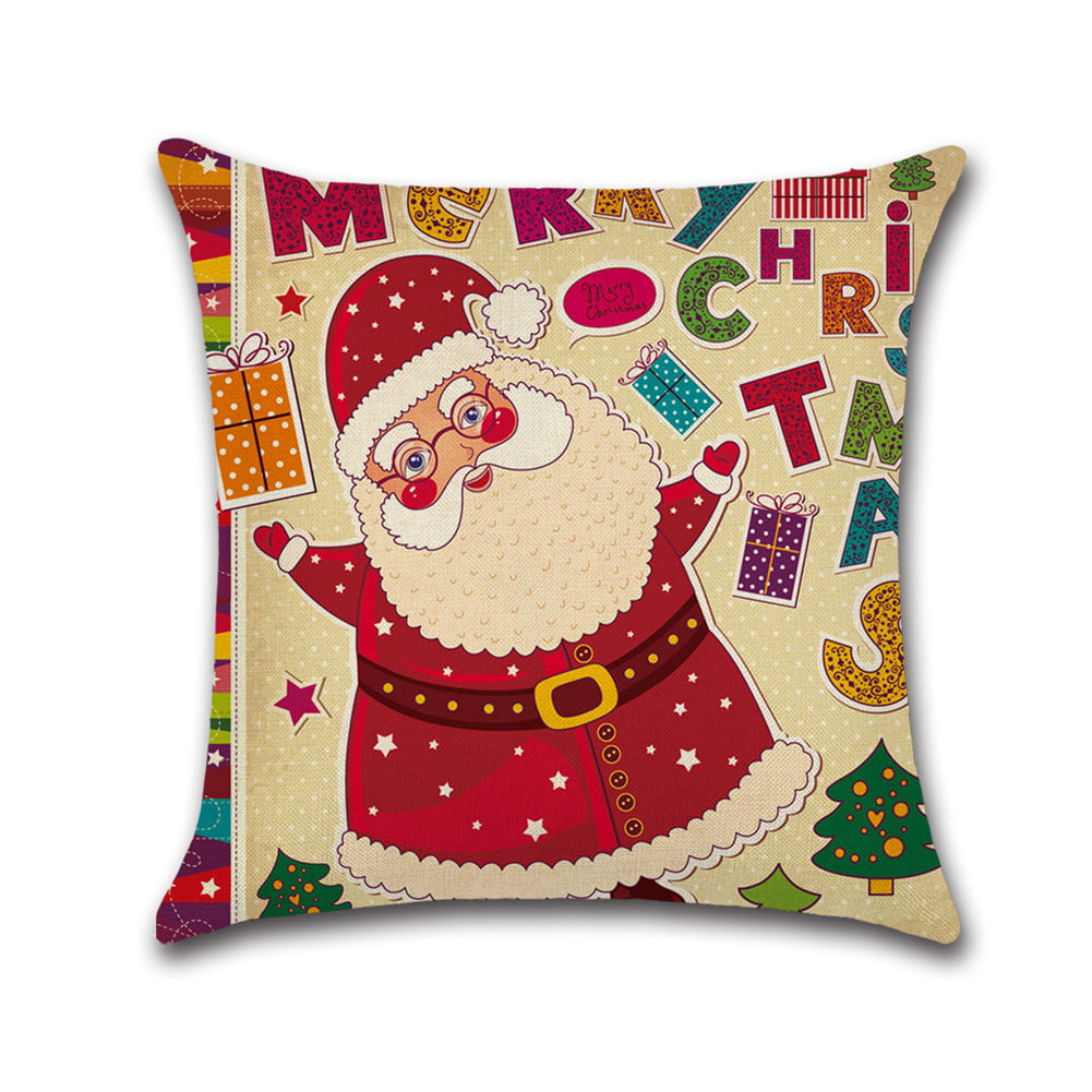 Merry Christmas Xmas Gift Designed Throw Pillow Case Cover Cushion 