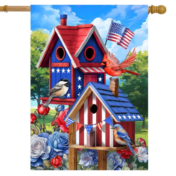Briarwood Lane Home of the Free Birdhouses House Flag