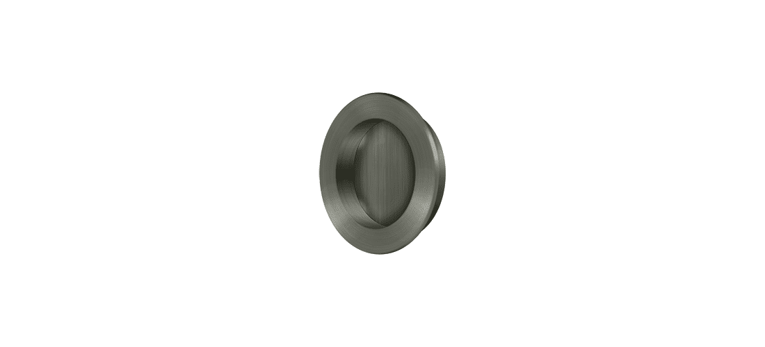 Deltana FP238U15A Flush Pull , Round, HD, 2-3/8", Solid Brass in Antique Nickel