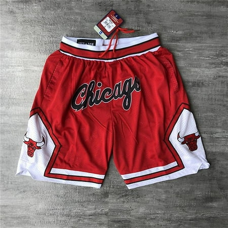 Men's Chicago Bulls Just Don Basketball Shorts Casual Outdoor Pockets  Sports Sandbeach Pants Size S-xxl