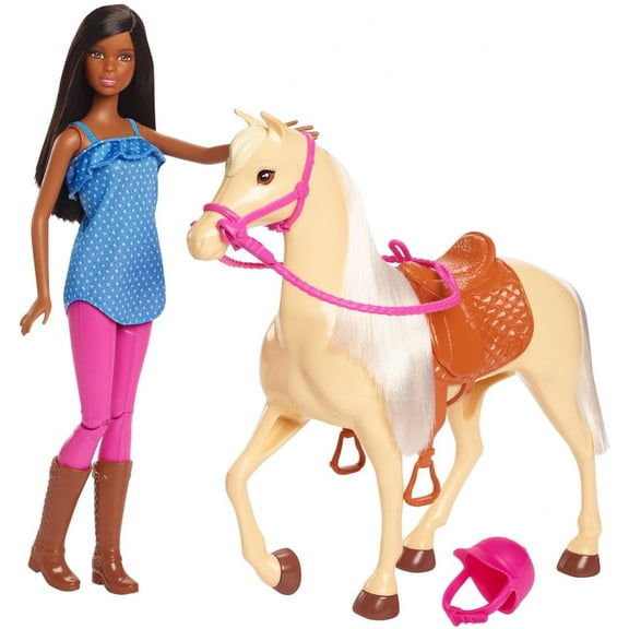 Barbie Doll, Brunette, and Horse, Gift for 3 to 7 Year Olds