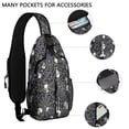 thumbnail image 2 of Sling Backpack,Halloween Spider Web and Skulls Pattern Crossbody Bag with Water Bottle Holder,Waterproof Sling Bag for Men/Women with Chest Phone Holder for Hiking,Travel, 2 of 6