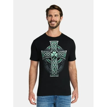 St. Patrick's Day Men's Graphic Tee Celtic Cross from Way to Celebrate, Sizes XS-5XL
