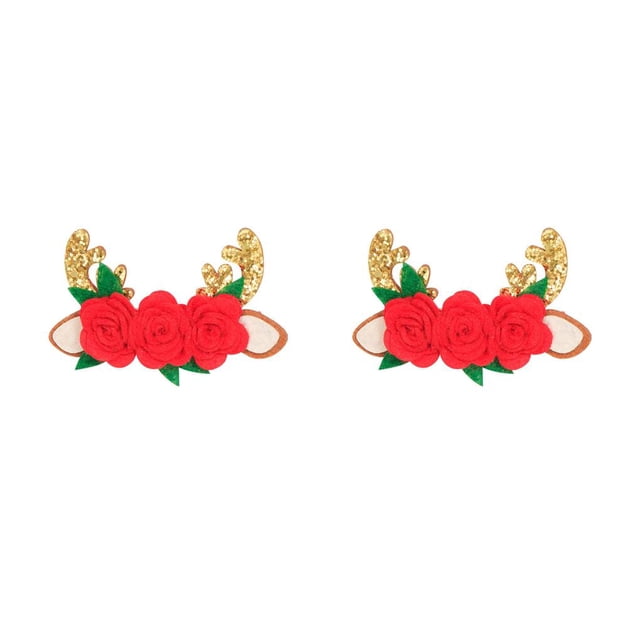 Bearachild Horquilla navideña para vestido, adornos para la cabeza, lazo, pinza para el pelo de Navidad, adorno para el pelo, accesorio de ropa Tipo 1 2piezas