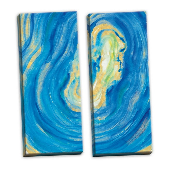 Gango Home Decor Contemporary Rarity III & Rarity IV by Sue Schlabach (Ready to Hang); Two 8x20in Hand-Stretched Canvases