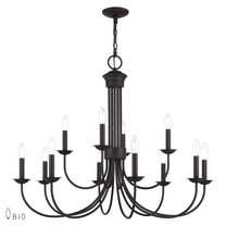 Livex Lighting - Estate - 12 Light Large 2-Tier Chandelier-29 Inches Tall and 36