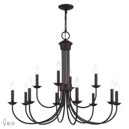 Livex Lighting - Estate - 12 Light Large 2-Tier Chandelier-29 Inches Tall and 36