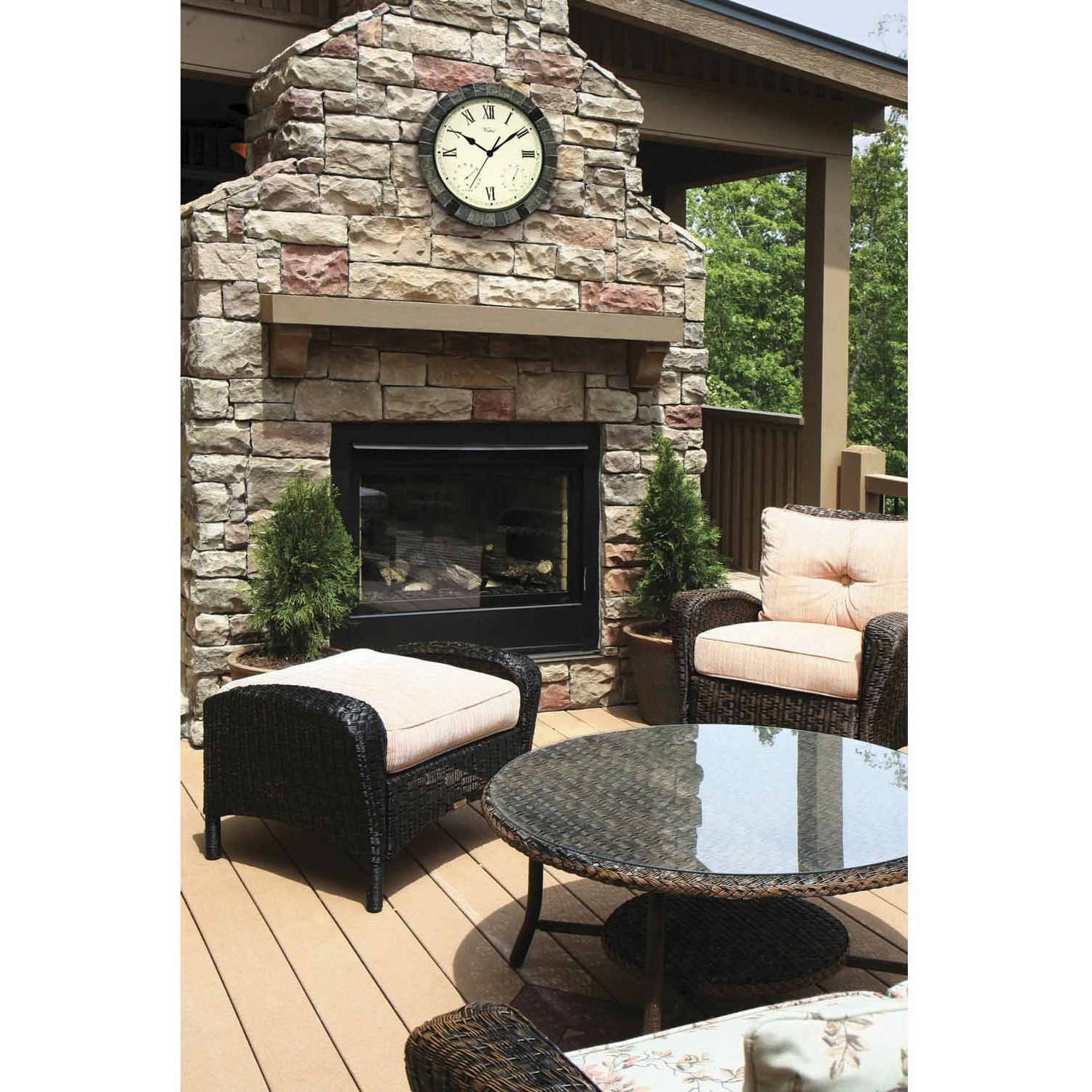 Poolmaster 15" Faux Stone Clock/Thermometer/Hygrometer