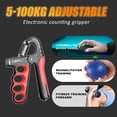 thumbnail image 4 of NIBOLOG Hand Grip Strength Trainer Countable 5-100KG Adjustable Men Women Electronic Forearm Exerciser Muscle Strengthener Developer Fitness Equipment, 4 of 8