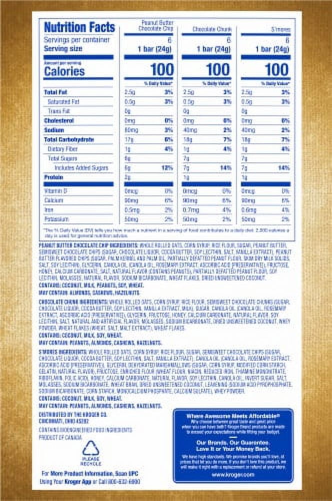 2X-KR Chewy Granola Bars Variety Pack - 0.84 oz - 18 ct