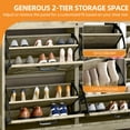 thumbnail image 3 of Uforic Shoe Cabinet with 4 Flip Drawers, Farmhouse Narrow Shoe Rack Organizer with Metal Legs, Gray, 3 of 9