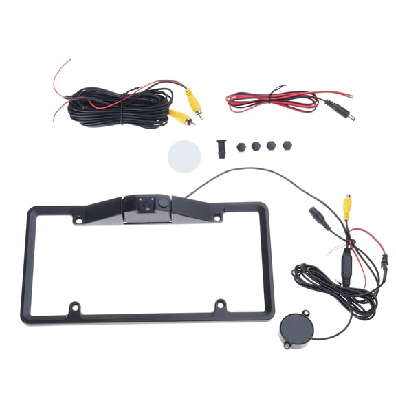 Auto Car License Plate Frame Parking Radars Integrated Rear View Reverse Backup Camera Wide No Drill Design