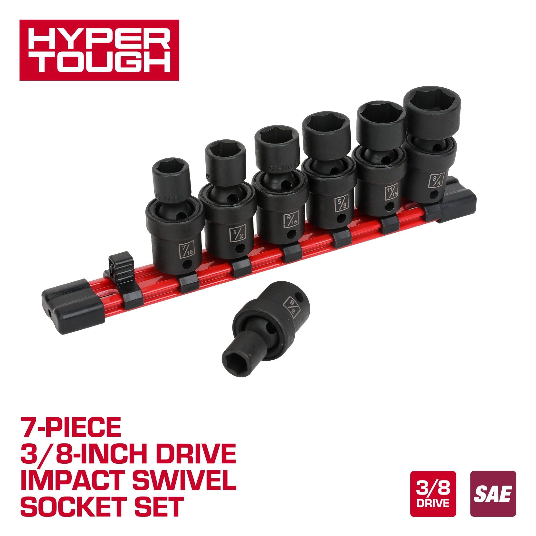 Hyper Tough 9-Piece 3/8-Inch Drive Star Socket Set for Automotive