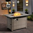 thumbnail image 5 of Vcatnet 9 Pieces Patio Furniture Sets with 42" Fire Pit Table,Outdoor Wicker Rattan Sectional Sofa,All Weather Conversation Set with Swivel Glider Chairs and Solar Powered Coffee Table,Diamond Blue, 5 of 9