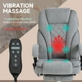 thumbnail image 4 of Vinsetto Chaise de Bureau de Massage, Chaise de Jeu Inclinable avec Chaleur, Gris, 4 of 10