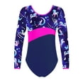 thumbnail image 3 of Aislor Kid Girls One Piece Gymnastic Bodysuit Long Sleeve Ballet Dance Leotard Athletic Unitard Size 4-16 Fairy Navy 14, 3 of 6